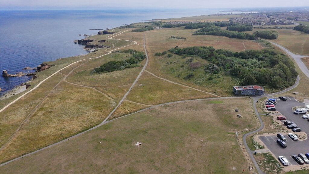 Arial view Souter lighthouse nature reserve