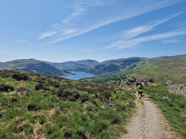 Trail across the fells above Ullswater, Cumbria